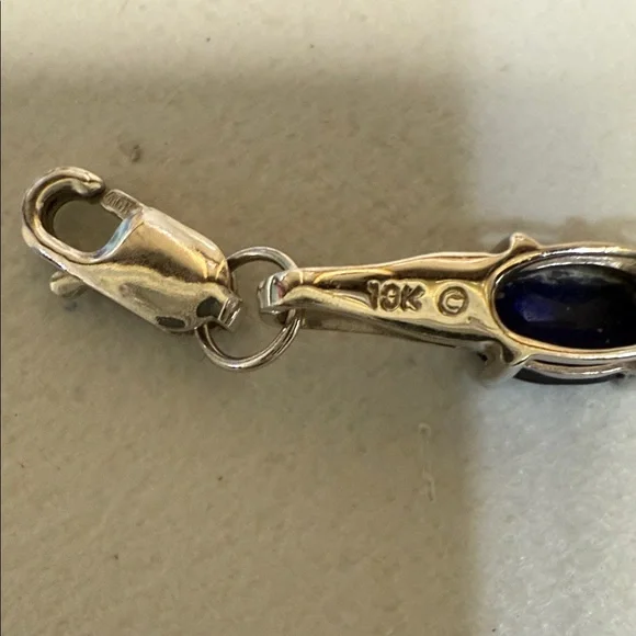 Baith Sapphire And Diamond Tennis Bracelet 7 1/2” - Picture 4 of 4